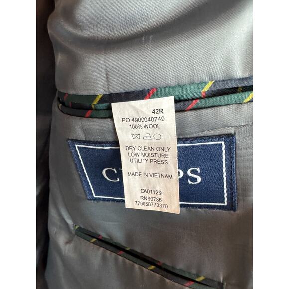 CHAPS gray 100% wool mens suit jacket blazer 42R - Picture 11 of 12